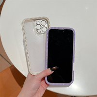 Bling Glitter 3D Bowknot Téléphone étui pour iphone 16 15 14 Pro Max Mignon Scintillant Cristal Strass Mobile Couvre pour Les Filles