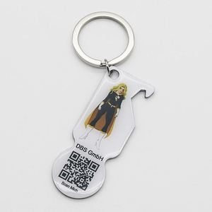 Porte-clés jeton de chariot de courses en métal personnalisé en résine époxy - Product Image 5