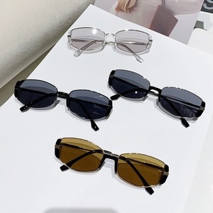 Sunglasses Modern Retro <b>Square</b> <b>Frame</b> Metal UV400 Protection Half Rim Flattering Faces Trendy Sultry Beauties Luxury-Feel - Product Image 6
