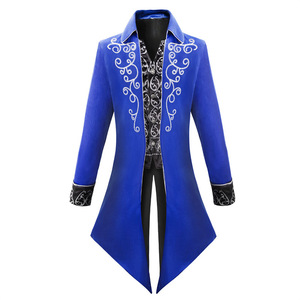 Cappotto da uomo lungo Punk di Halloween con corte a coda di rondine retrò rinascimentale medievale cappotto elegante da palcoscenico - Product Image 3