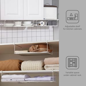 Wholesale Shoe Rack Hanging Extendable Under the Cabinet Shelf Space Saving <b>Storage</b> <b>Basket</b> Organizer <b>for</b> Kitchen Pantry Laundry - Product Image 2