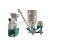 Machine de traitement des aliments pour animaux 1000-2000 kg/h : Granulateur-mélangeur à marteaux pour aliments de porcs et de poulets