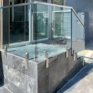 Rubinetto per recinzione per piscina in vetro senza telaio montato lateralmente ringhiera in vetro per balaustra per balcone