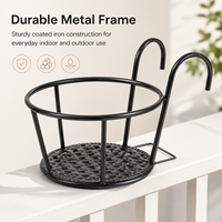 Support de panier suspendu en métal pour plantes, pour rebord de fenêtre, balcon, jardin, support de pot de fleurs, présentoir de plantes d'intérieur et d'extérieur
