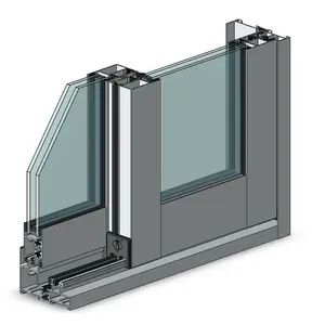 알루미늄 여닫이 창 제조업체 내부 문 및 방음 창 유리 프레임 이중 유리 외부 금속 창
