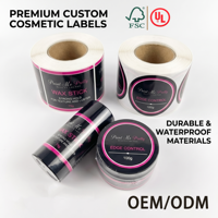 Autocollant en vinyle brillant imperméable et résistant à l'huile pour emballage de bouteilles, impression de logo personnalisée, rouleau d'étiquettes cosmétiques autocollantes de qualité supérieure