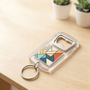 Llavero abridor de botellas de acrílico con LOGO personalizado, abridor de cerveza de plástico, regalo publicitario creativo - Product Image 2