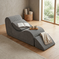Cómodo Sofá Reclinable de Yoga, Sofá Cama de Esponja con Compresión de Burbujas, Respaldo Acolchado, Ecológico, para Uso en Hoteles y Villas, Envasado al Vacío