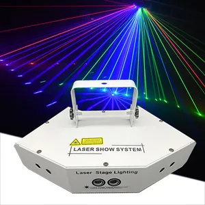 Mini lazer sahne aydınlatma altı göz RGB lazer DMX sahne ışık LED disko Dj parti ışıkları sektörü lazer projektör
