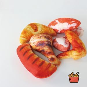 Juguete de Peluche para Perro, Juguetes Chirriantes para Perro, Peluche de Pizza, Hamburguesa, Filete, Helado y Papas Fritas - Product Image 5