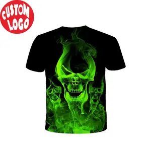 Men High Quality Tees OEM Custom Printing Reflective Logo Graphic Fluorescent T-Shirt Men