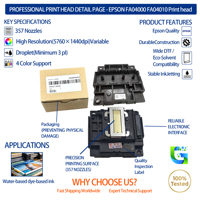 Tête d'impression FA04000 pour Epson L210 L1800 L130 L301 L1250 L3110 L3250 L220 L300 L3116 L3118, 100 % testée