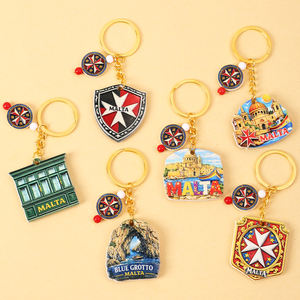 Fabricant en gros de porte-clés en résine 3D peints aux UV, écologiques, cadeaux touristiques de <span class=keywords><strong>Malte</strong></span>, impression numérique personnalisée - Product Image 1