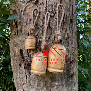 Campana de vaca colgante de latón Vintage de alta calidad 2025, campana de Navidad colgante de hierro y Metal antiguo de latón para decoración del hogar - Product Image 1