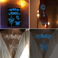 Nouveauté Tatouage Éphémère Étanche Lumineux Henné Dentelle Blanche Décoration Corps