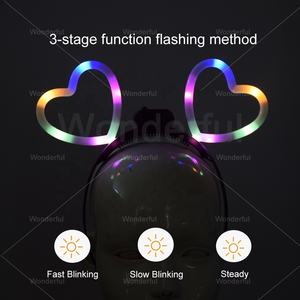 رباط رأس نيون على شكل قلب قابل للتخصيص للأطفال-السنة الصينية الجديدة والعودة إلى المدرسة لصالح الحفلات بتأثير خفيف - Product Image 2