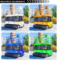 Plateforme élévatrice à ciseaux sur chenilles Hengwang, capacité de charge 320 kg, hauteur de levage 6m-15m, plateforme de travail en hauteur électrique, certifiée CE ISO, acier allié