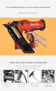 Nailtask DCFN110-3490 Industrial Air Stapler Cordless Wood Framing Nail Gun with Lithium Battery Carpentry Tools - Product Image 6