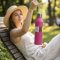 Botella de Acero Inoxidable de 500 ml (17 oz) Personalizada, Termo Delgado con Impresión Personalizada para Regalos B2B