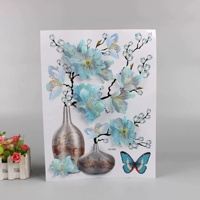 Autocollants Muraux Décoratifs 7D 8D Vase Fleur, Stickers Muraux 3D pour Décoration Familiale, Porte, Bureau, Fournitures de Fête