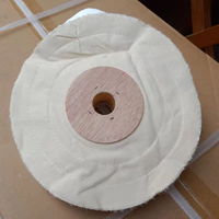 Roue de polissage pour semelles en plastique/ston avec chiffon blanc et cire pour machine à polir les chaussures en cuir