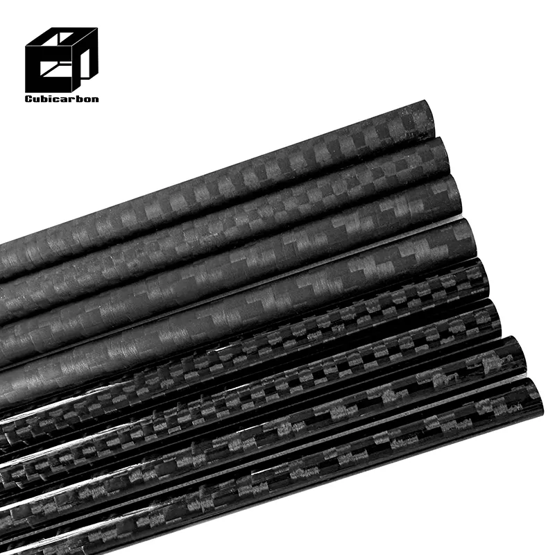 Custom 3K Carbon Fiber Rod OEM different size Carbon Fiber Solid Bar Pultruded Carbon Rods