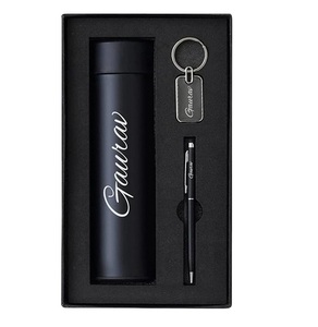 Juego de regalo 3 en 1, botella de temperatura, bolígrafo de Metal, llavero de Metal perfecto para viajes de oficina, escuela y uso diario, elegante y práctico - Product Image 1