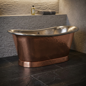 Bañera Independiente de Cobre Hecha a Mano con Diseño Irregular de Metal Martillado para Adultos - Artesanía India - Product Image 1