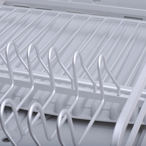 बढ़ाई भंडारण एल्यूमीनियम पकवान सुखाने प्लेट धारक ड्रायर रसोई के बर्तन पकवान Drainer नाली रैक रसोई आयोजक भंडारण आर - Product Image 5