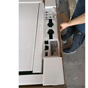 37 في. X 84 بوصة. باب حظيرة زجاجي مخصص بإطار معدني أسود غير لامع مع أبواب منزلقة من الزجاج الداخلي ، فرنسي - Product Image 5