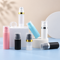 Flacon pompe airless sous vide en plastique PP rechargeable pour voyage, 5ml, 10ml, 15ml, 30ml, pour emballage cosmétique, parfum et soins de la peau