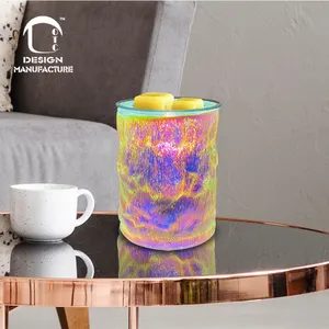 Azienda di buona qualità casa moderna lampada elettrica bianca e casa fragranza arte scaldino di vetro con luce notturna colorata