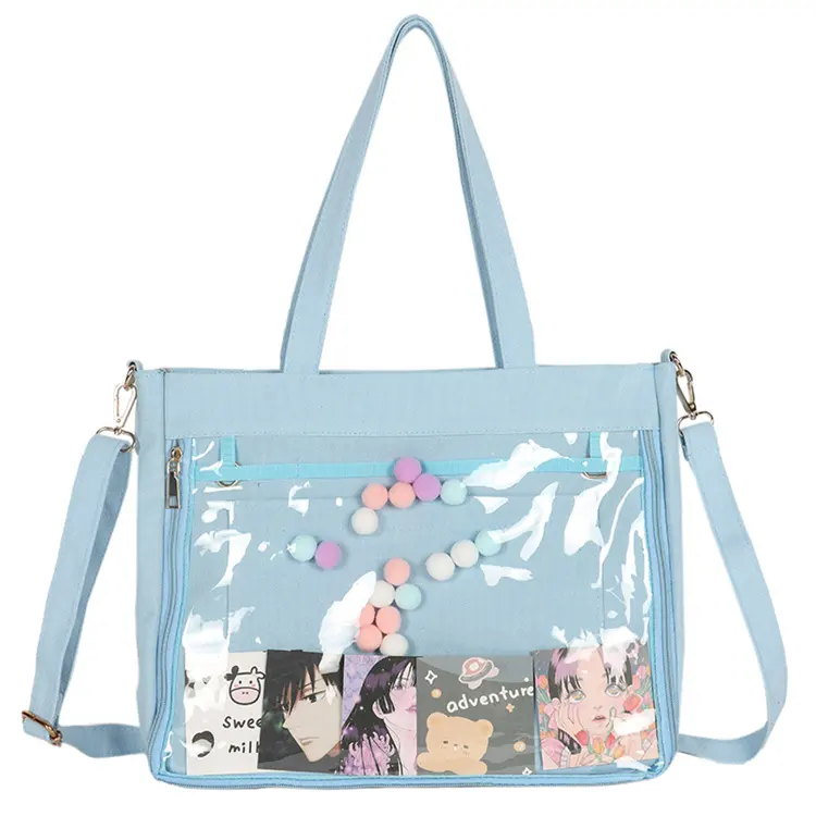 Smalto Newly ITA Pin Bag One-shoulder Tote Bag di grande capacità studente produttore di borse ITA trasparenti per ragazze giapponesi