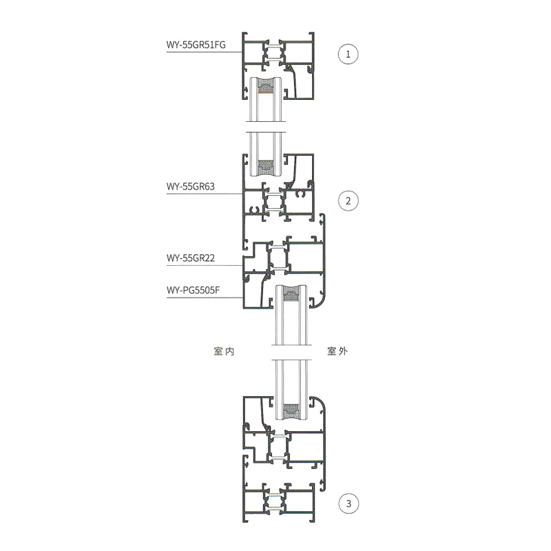 Custom Colors 55gr Heat Insulation Casement Windows Aluminum Frame Casement Window