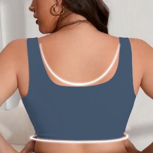 Reggiseno sportivo <span class=keywords><strong>push</strong></span>-<span class=keywords><strong>up</strong></span> traspirante a copertura profonda per <span class=keywords><strong>taglie</strong></span> forti, con elasticità che nasconde il grasso della schiena, lingerie sexy, reggiseno a chiusura frontale tinta unita - Product Image 3