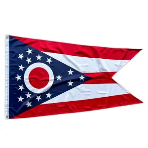 Großhandel Polyester Ohio Flagge 3 × 5 Fuß amerikanische Ohio-Staatsflagge