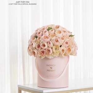 קופסת אחסון גלילית מקרטון קשיח מט בהתאמה אישית סיטונאית עם לוגו צבוע בהתאמה אישית, קופסת מתנה בצורת ורד עם מכסה לאריזת פרחים - Product Image 3