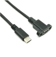 Câble d'extension USB C mâle à femelle Type C à vis de verrouillage câble de montage sur panneau