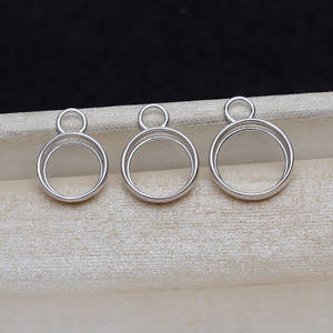 S925 <b>Silver</b> 4840 DIY Accessory 10-11-12mm Flat Bottom Horse Shell Empty Pearl Holder Steel Semi-Finished Pendant Sizeable <b>Beads</b> - Product Image 1