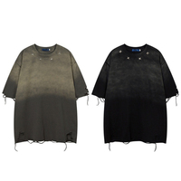Summer Vintage Distressed DTG Digital Printing T-shirt personnalisé 300 Gsm Digital Printing Oversized Streetwear Tshirt