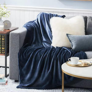 Manta de Microfibra de Felpa Azul Marino Súper Suave y Lujosa al por Mayor, Tejida, Lisa, para Festivales, para las Cuatro Estaciones, Anti-Pilling - Product Image 2