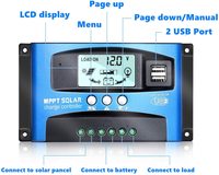 Contrôleur de charge solaire Y&H MPPT 100A 60A 40A avec double port USB et écran LCD 12V 24V pour panneaux solaires, régulateur de charge avec fonction de charge de chargeurs