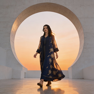 Abaya en polyester brodée sur mesure de haute qualité pour femmes musulmanes, robe de soirée élégante, vente en gros - Product Image 3