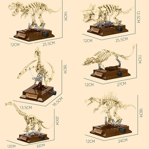 Jouets en <span class=keywords><strong>os</strong></span> de dinosaures 3D, modèle de parc, spinosaures, T-rex, tricératops, fossiles, tyrannosaures rex, blocs de construction miniatures - Product Image 2