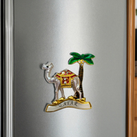Aimant de réfrigérateur en métal en forme de chameau du Qatar personnalisé en usine conception décorative drôle dessin animé aimants de réfrigérateur Souvenirs
