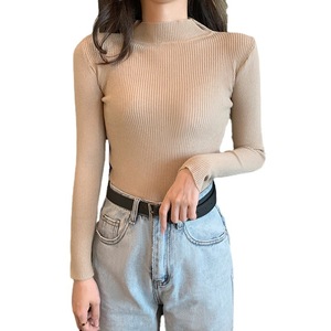 Best-seller <span class=keywords><strong>Pull</strong></span> en tricot confortable et respirant à col semi-haut pour <span class=keywords><strong>femme</strong></span> Coupe ajustée et couche intérieure amincissante - Product Image 5