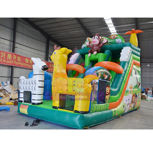 Brincolín Inflable Comercial con Temática de Animales de la Selva y Mono, con Soplador, para Alquiler en Fiestas y Eventos - Product Image 5