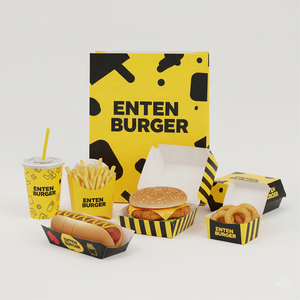 Hamburguesa Scatola Da <span class=keywords><strong>Asporto</strong></span> personalizada, sándwich de hamburguesa, pollo frito y caja de uso de comida rápida, caja de hamburguesa con logotipo - Product Image 1