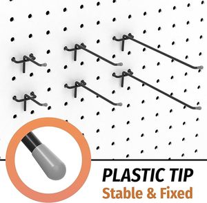 ตะขอแขวนผนังแบบเพ็กบอร์ด ขนาด 2/4/6 นิ้ว 60 ชิ้น สีดำ ผลิตในเวียดนาม ชุดตะขอและรางสำหรับติดตั้งบนเพ็กบอร์ด 60 ตะขอ สไตล์อินดัสเทรียล สีดำ - Product Image 3