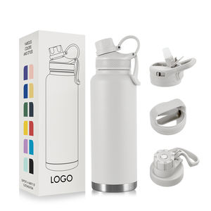 Botellas de agua ecológicas a prueba de fugas de acero inoxidable de doble pared personalizadas - Product Image 1